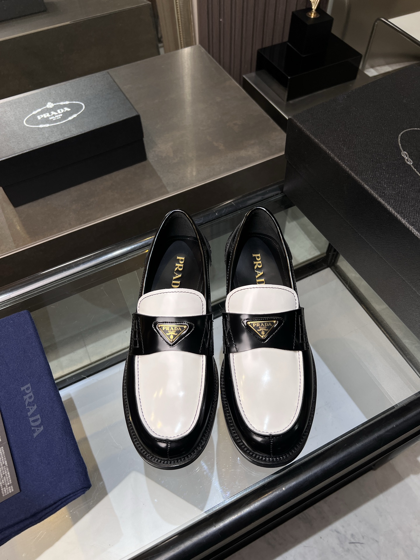 Prada Men's Leather Loafers - Stylish and Comfortable Dress Shoes