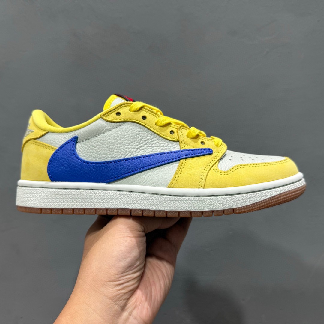 Travis Scott x Air Jordan 1 Low ” Olive ” 黑绿橄榄 TS联名倒钩 AJ1乔1 低帮文化篮球鞋