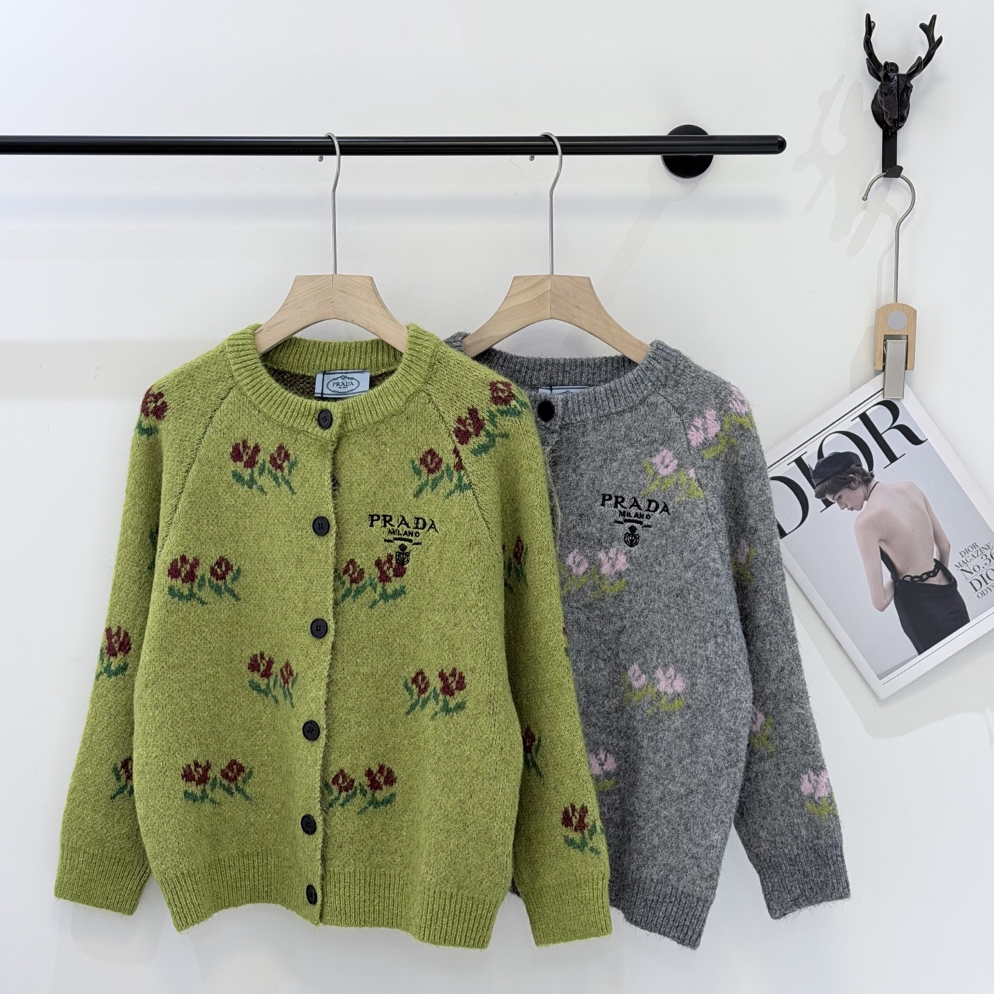 Prada Floral Knit Cardigan