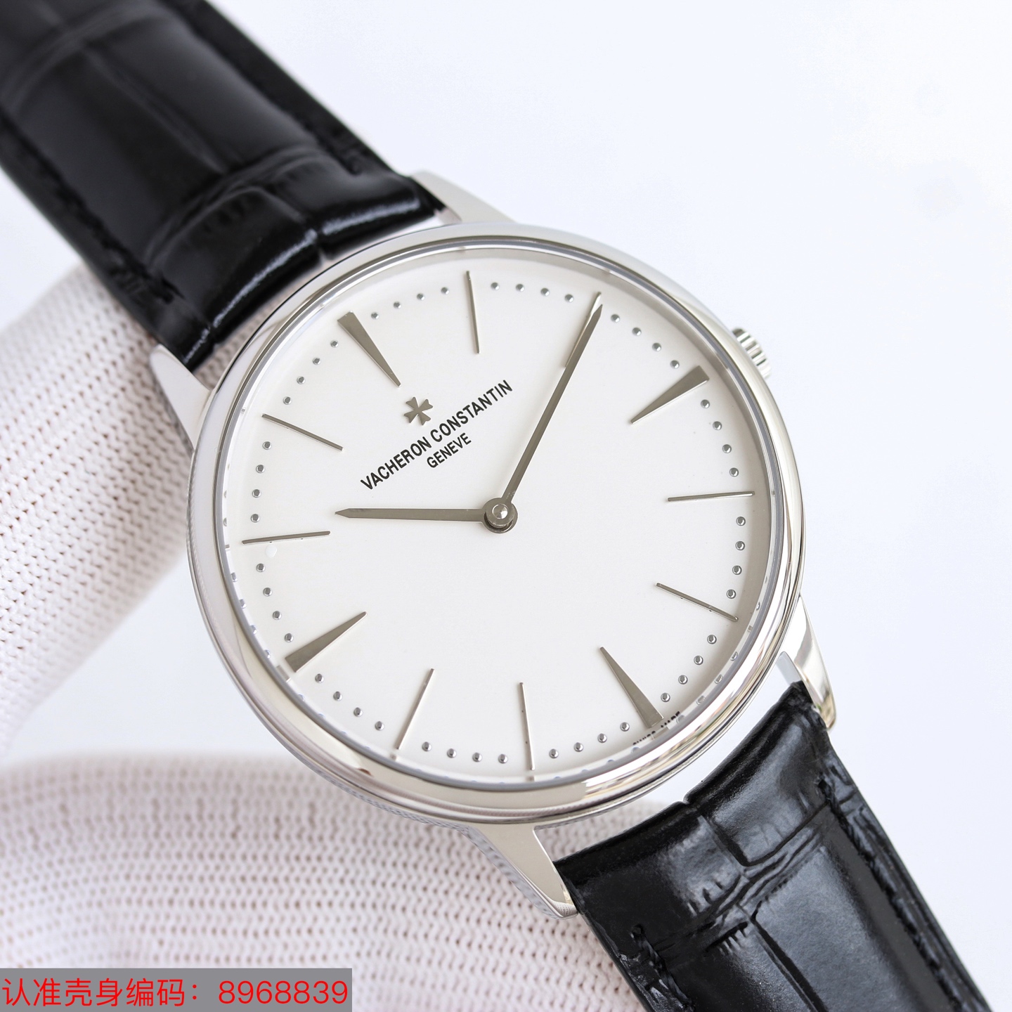 NO:338383,Platinum Vacheron Constantin VC inheritance series watches The perfect round case is matched with a micro-solar lug design to make it more suitable for the wearer's wrist. The simple and atmospheric dial design is low-key and luxurious. [Movement] is equipped with imported Citizen movement, precise and durable. [Watch mirror] Double arch sapphire glass mirror (optional mineral glass mirror), both with anti-stun coating. [Pin] Elegant sword-shaped pointer, with special bending at the tail with the dial curve. [Watch strap] Double-layer Italian calfskin, paired with Malta cross pin buckle. The size is 40cm, pursuing perfection, simple but not simple., vacheron, cowhide19860909白金 江诗丹顿VC传承系列腕表 完美圆形的表壳,搭配微孤式表耳设计,使之更加贴合佩戴者的手腕.简约大气的表盘设计,低调不失奢华.【机芯】搭载进口西铁城机芯,精准耐用.【表镜】双卜拱型蓝宝石玻璃镜面（可选矿物玻璃镜面）,均有防眩晕镀膜处理.【表针】优雅剑型指针,尾部结合表盘弧度特殊压弯处理.【表带】双层意大利小牛皮,搭配马耳他十字针扣.尺寸40cm,追求完美,简约而不简单.,,vacheron,cowhide,Watch