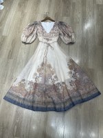 456300 Abbigliamento donna di alta qualità con confezione Z Home ⬆️🆕New style💗Maniche a sbuffo stampate con scollo a V e abito lungo avvitato Smlxl 1 456300 Abbigliamento donna di alta qualità con confezione Z Home ⬆️🆕New style💗Maniche a sbuffo stampate con scollo a V e abito lungo avvitato Smlxl
