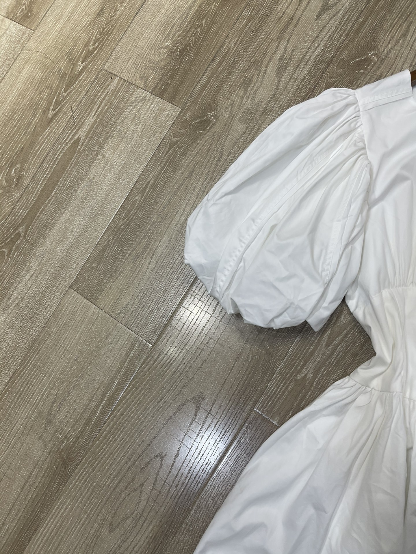 High Quality Women’s Clothes: Round-collar Wrinkled Bubble-sleeved Dress in Smlxl Sizes - 图片 3