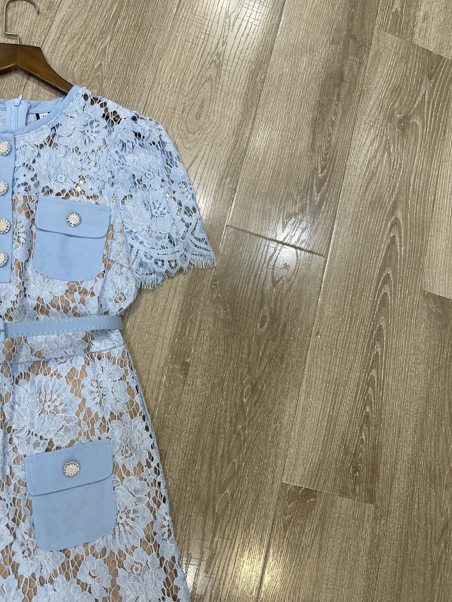 p636 High-end quality women’s dress with a new ps. ♪ Round-lace double-ported dress Smlxl ♪ - 图片 4