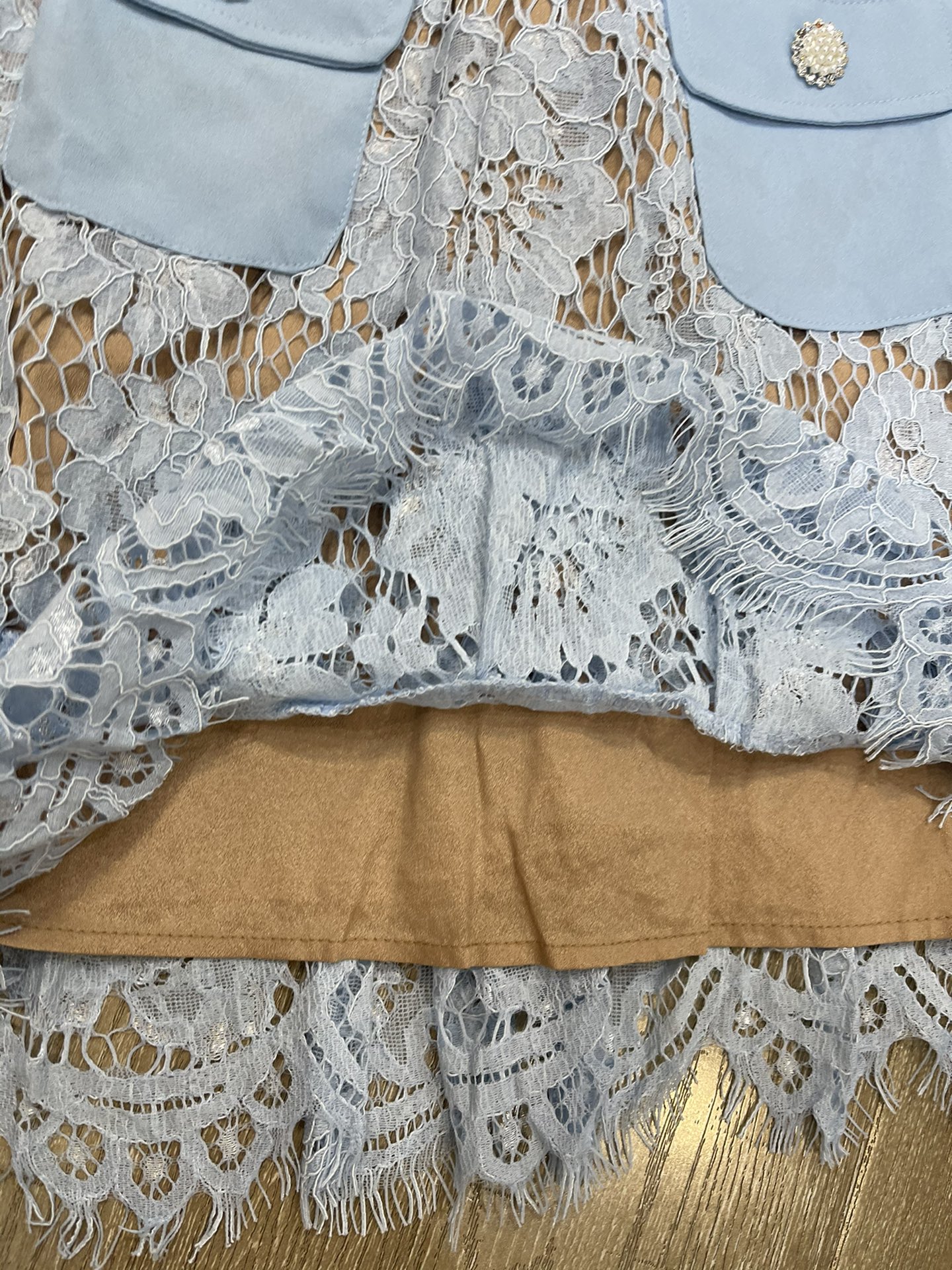 p636 High-end quality women’s dress with a new ps. ♪ Round-lace double-ported dress Smlxl ♪ - 图片 5