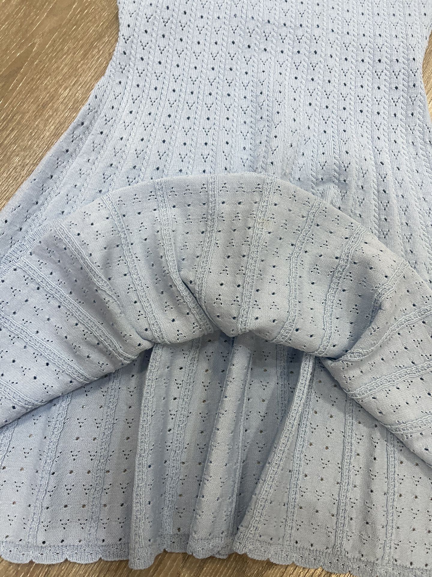 “Self-Portrait 2025: High-End Women’s Dress in Mist Blue Knitted Knits” - 图片 5