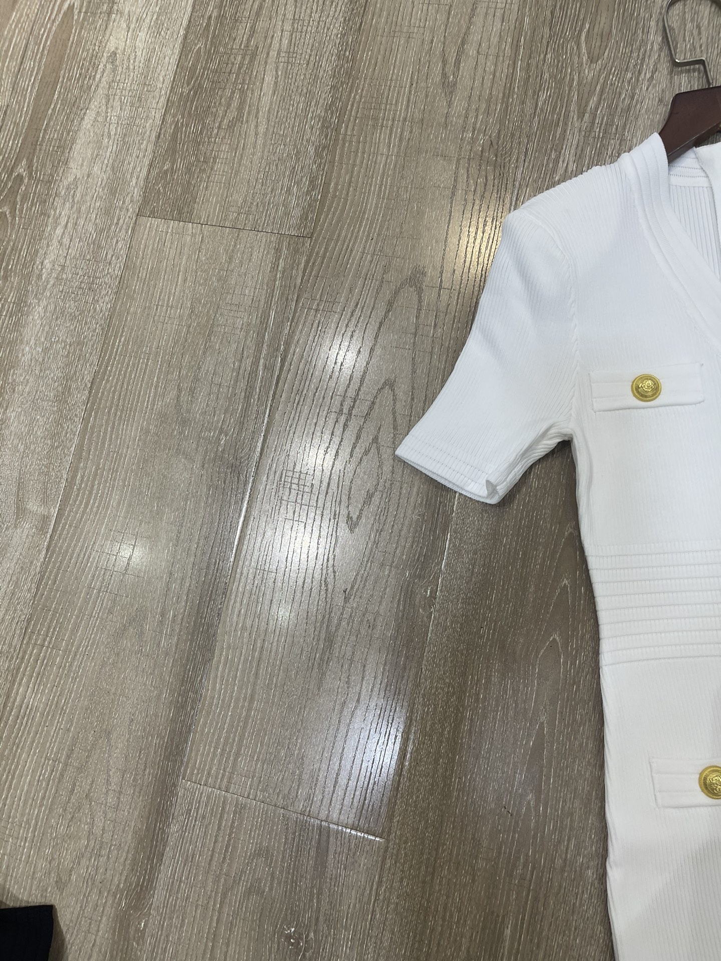 P624 High Quality Women’s Clothes with Packing B’s New Price V-button double-pocking dress Sml - 图片 3
