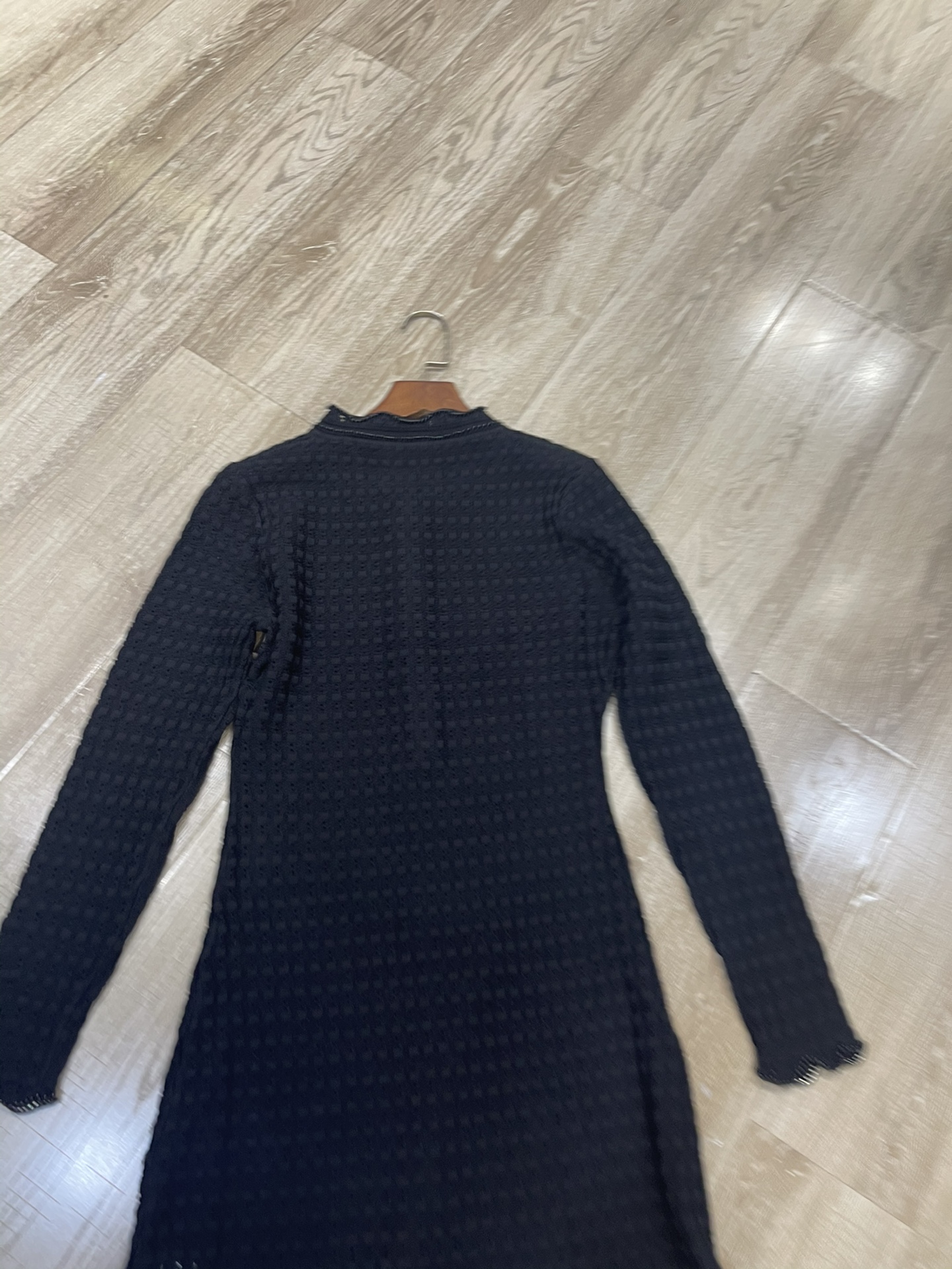 p708 High-end quality female dress package Sandro 2025, early autumn design blank-coloured knitted crotch dress sml - 图片 7