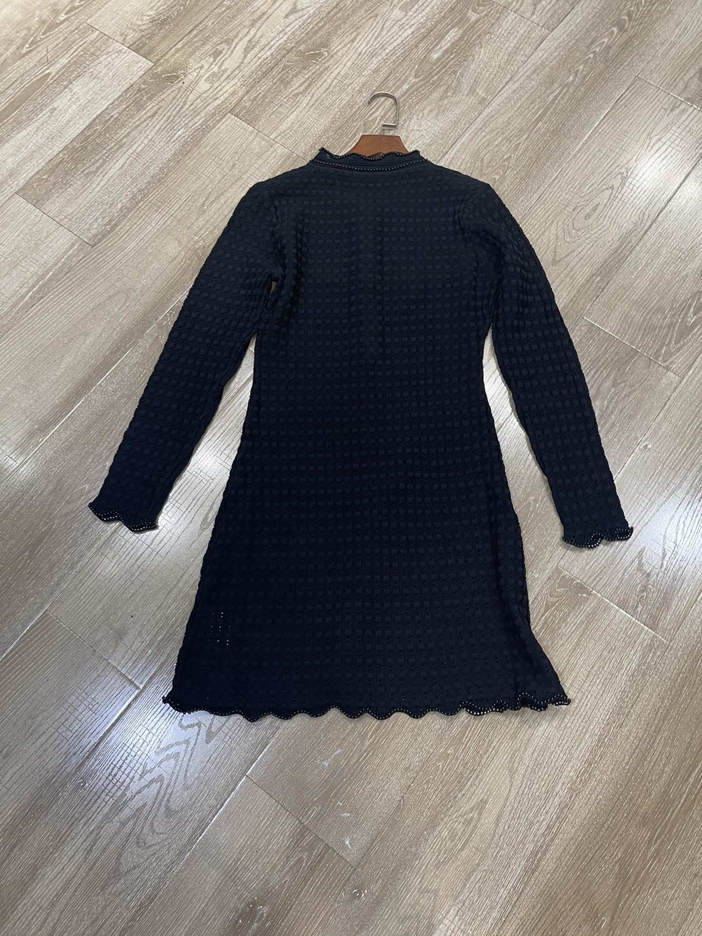 p708 High-end quality female dress package Sandro 2025, early autumn design blank-coloured knitted crotch dress sml - 图片 6