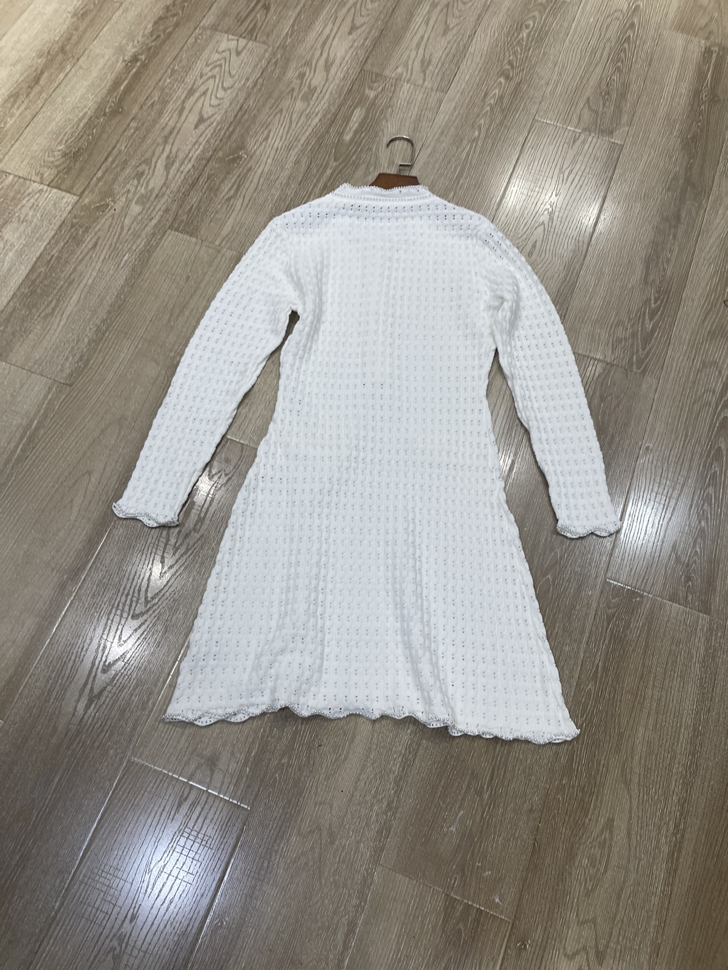 p708 High-end quality female dress package Sandro 2025, early autumn design blank-coloured knitted crotch dress sml - 图片 6