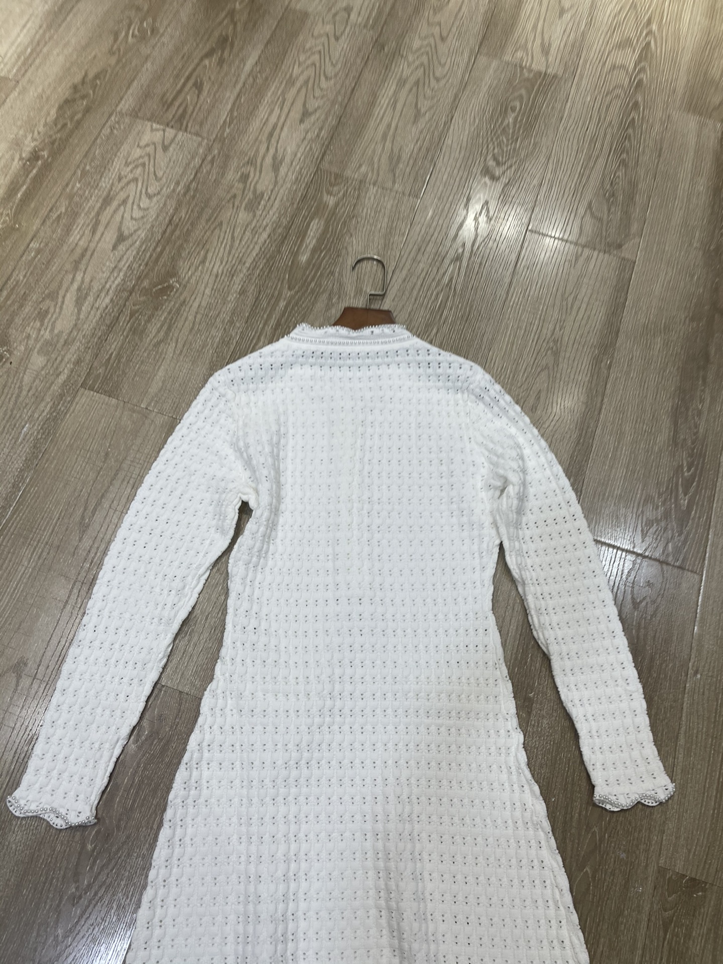 p708 High-end quality female dress package Sandro 2025, early autumn design blank-coloured knitted crotch dress sml - 图片 7