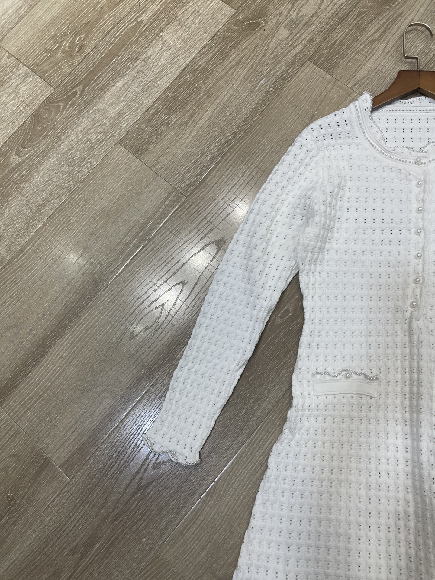 p708 High-end quality female dress package Sandro 2025, early autumn design blank-coloured knitted crotch dress sml - 图片 3