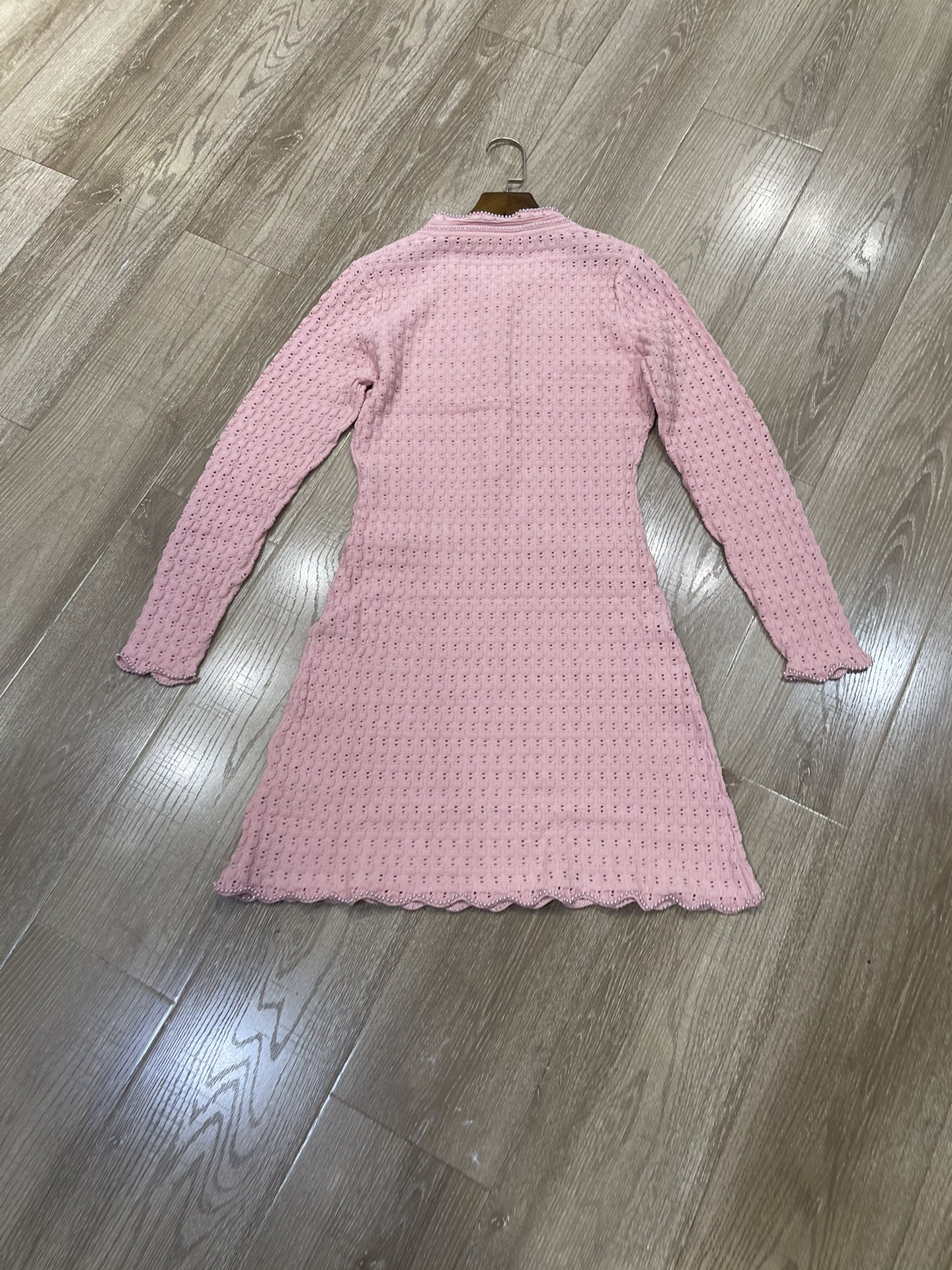 p708 High-end quality female dress package Sandro 2025, early autumn design blank-coloured knitted crotch dress sml - 图片 6