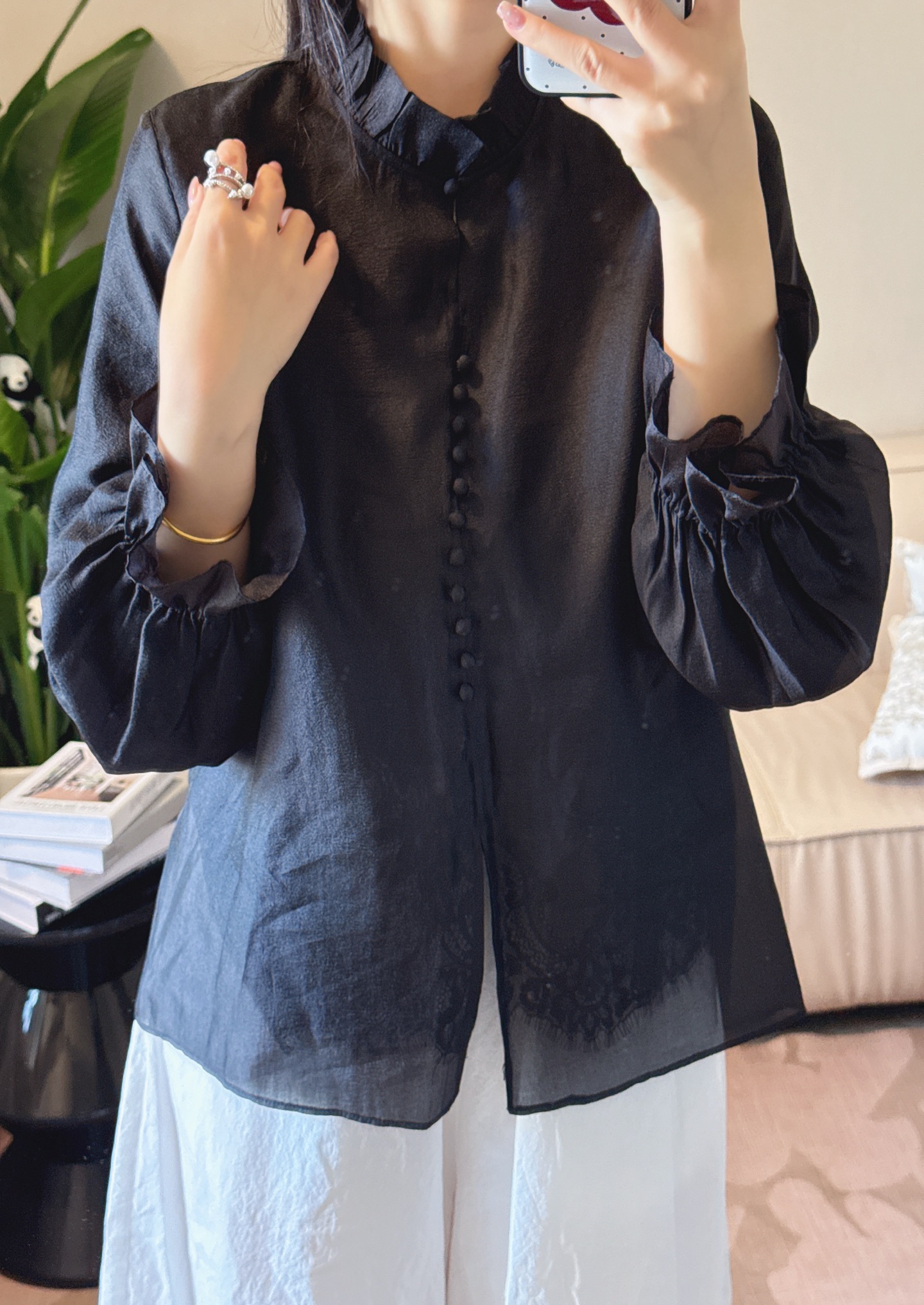 Elegant Tencel & Lace Blouse - Versatile Top for All Seasons (Sizes M-XL) 6 i1758078304283 8902 0 5