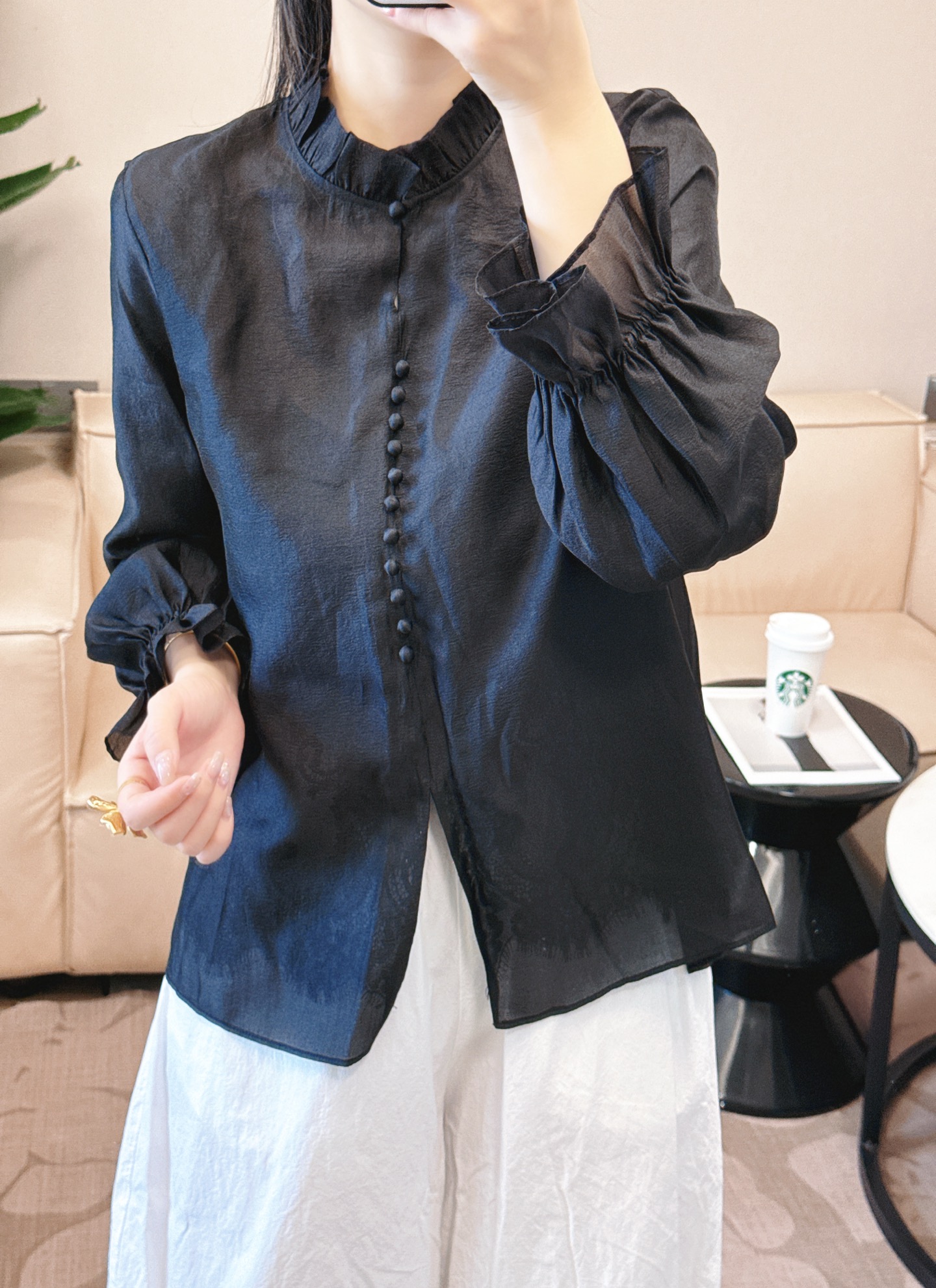 Elegant Tencel & Lace Blouse - Versatile Top for All Seasons (Sizes M-XL) 5 i1758078304305 2769 0 4