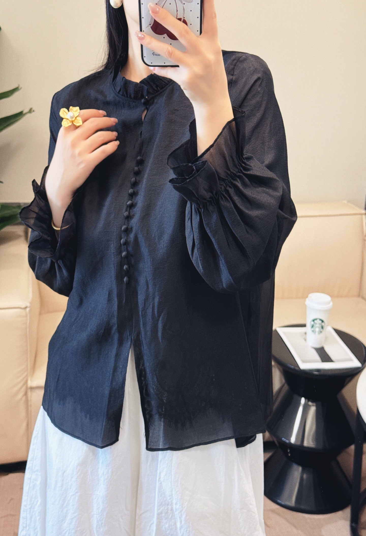 Elegant Tencel & Lace Blouse - Versatile Top for All Seasons (Sizes M-XL) 2 i1758078304340 3628 0 1