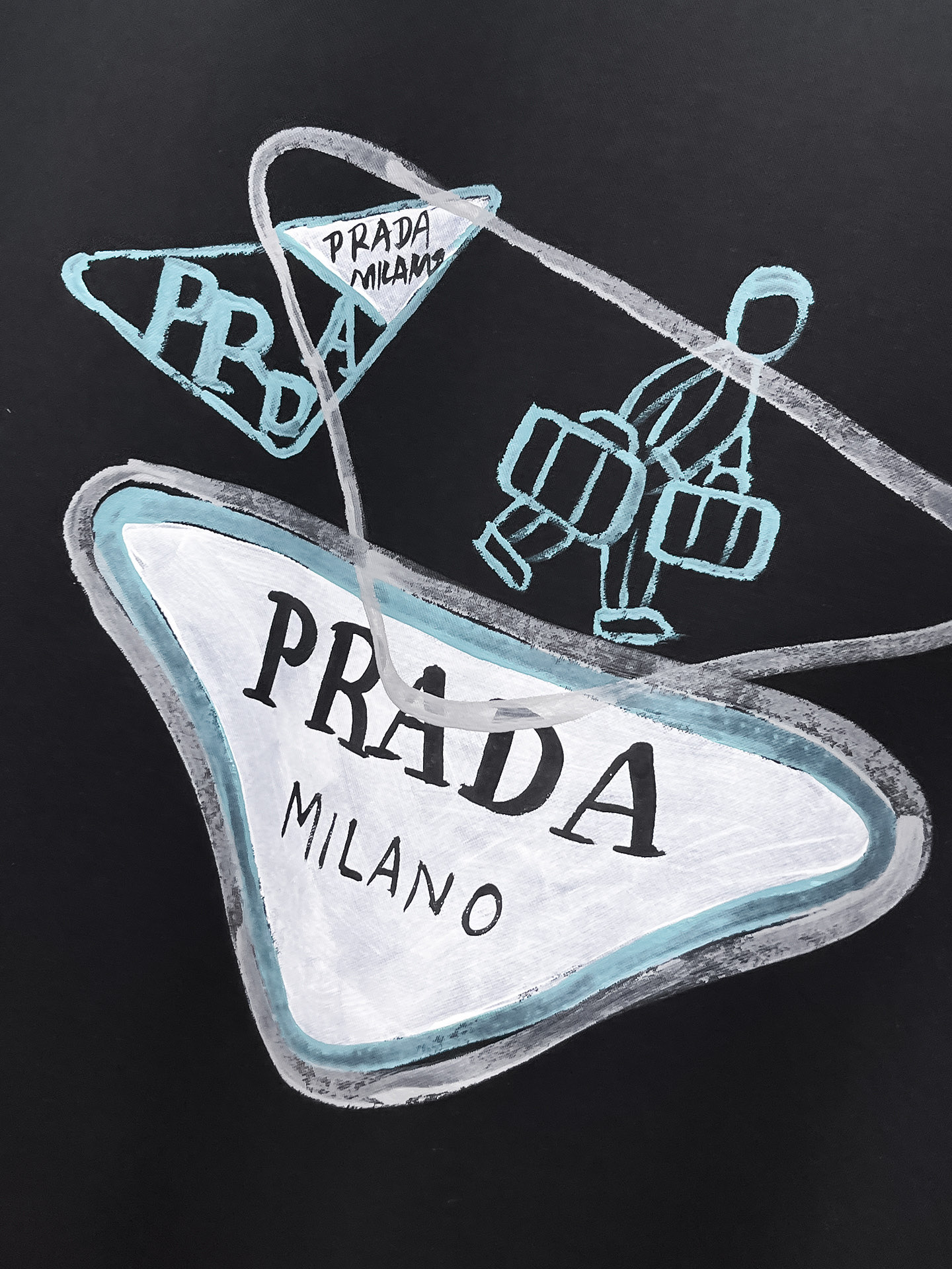  普拉达 2025春夏新款首发专柜最新款圆领短袖 高端订制 设计前卫时尚！品牌logo重工艺设计 高端定