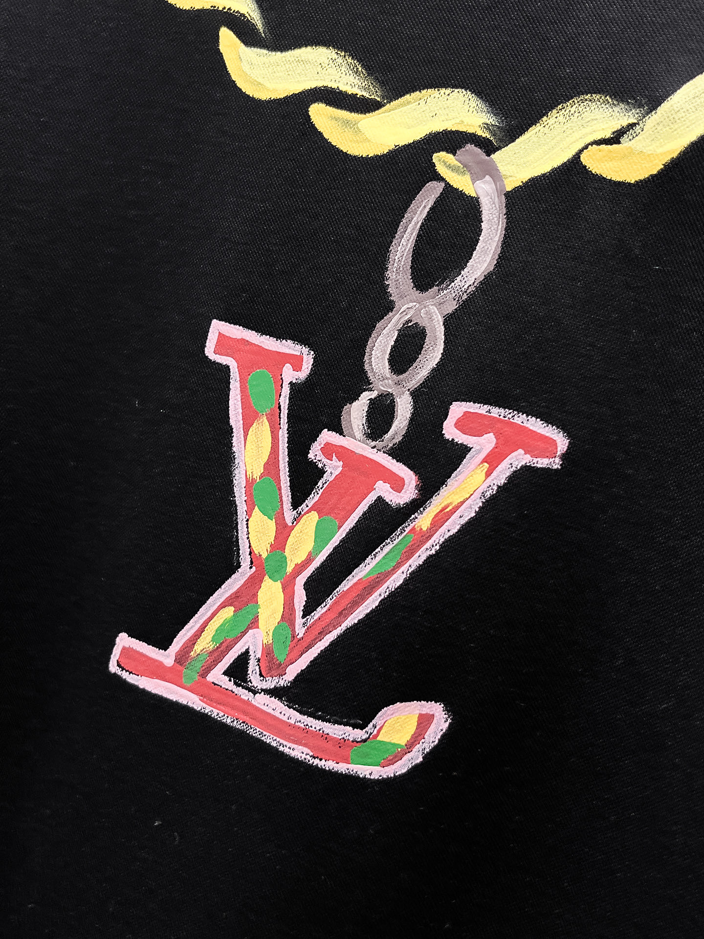  1v 路易威登 2025春夏新款首发专柜最新款圆领短袖 高端订制 设计前卫时尚！品牌logo重工艺设计