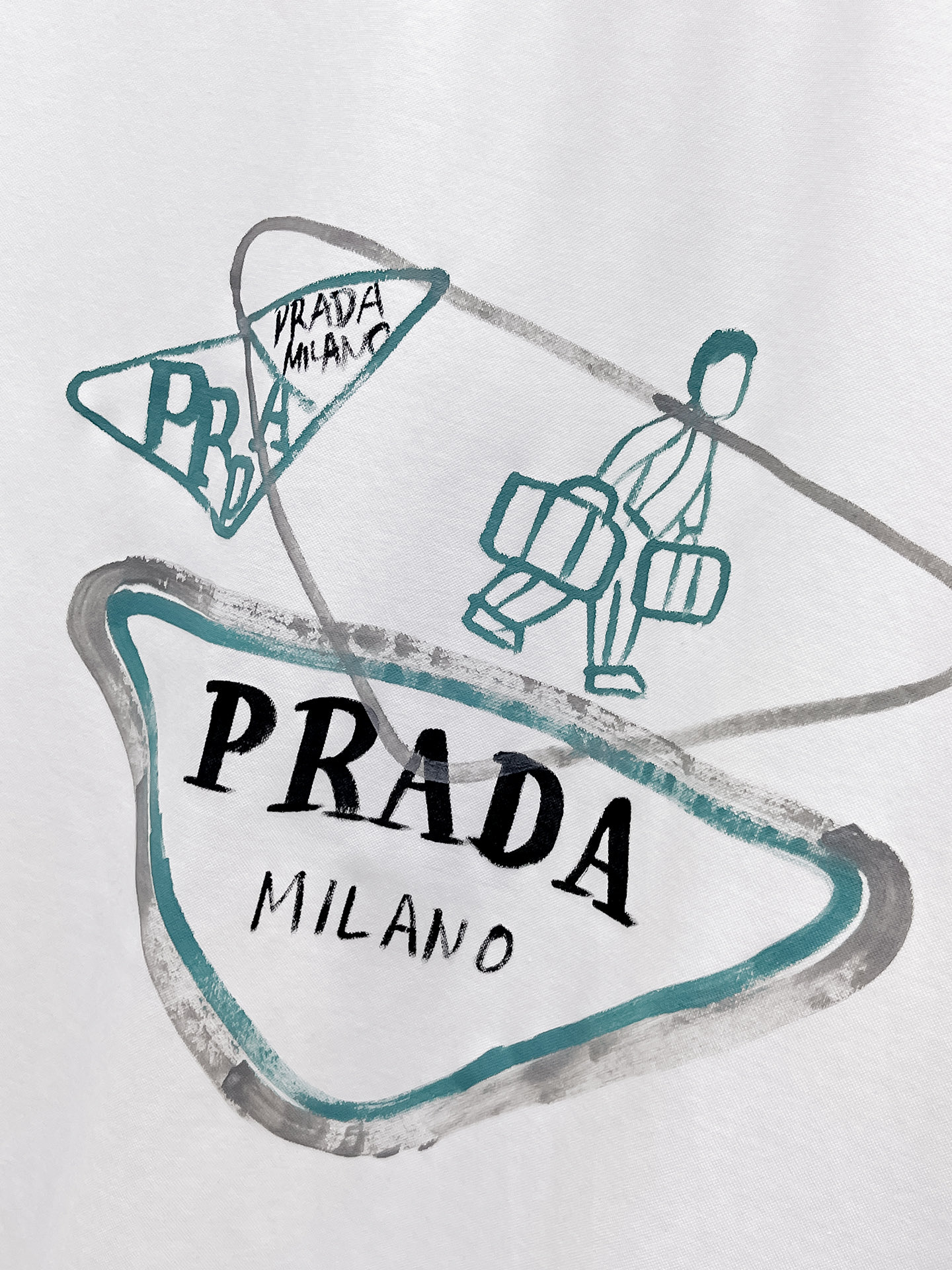  普拉达 2025春夏新款首发专柜最新款圆领短袖 高端订制 设计前卫时尚！品牌logo重工艺设计 高端定