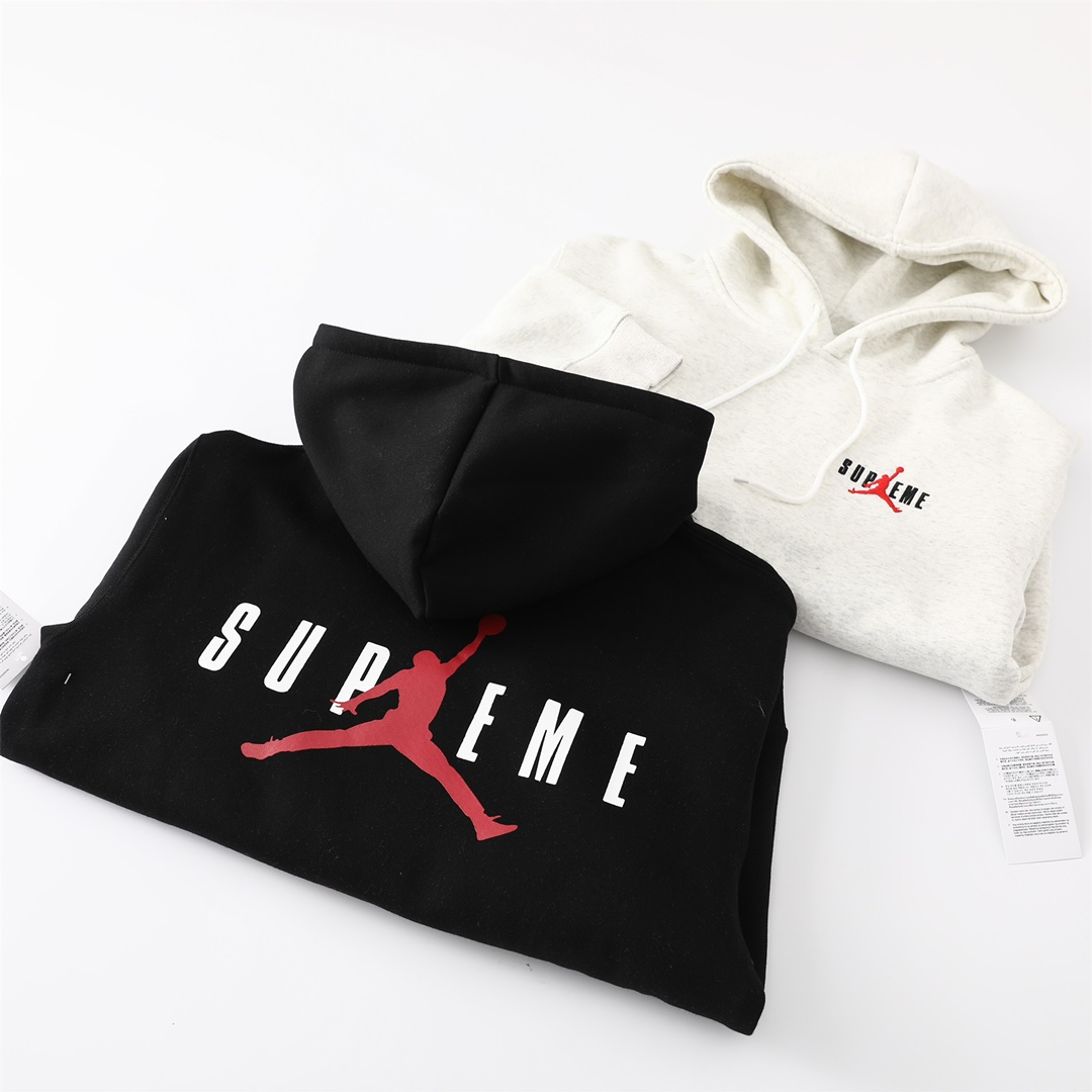 Supreme x Jordan FW24 Velvet Hooded Sweatshirt in Black: Sizes and Measurements. - 图片 6