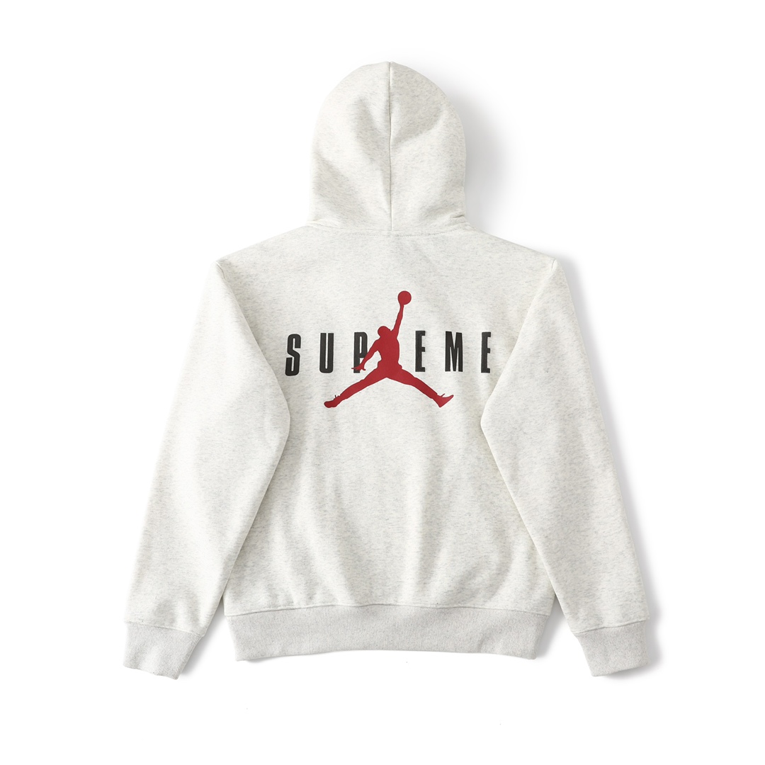 Supreme x Jordan FW24 Velvet Hooded Sweatshirt in Black: Sizes and Measurements. - 图片 2