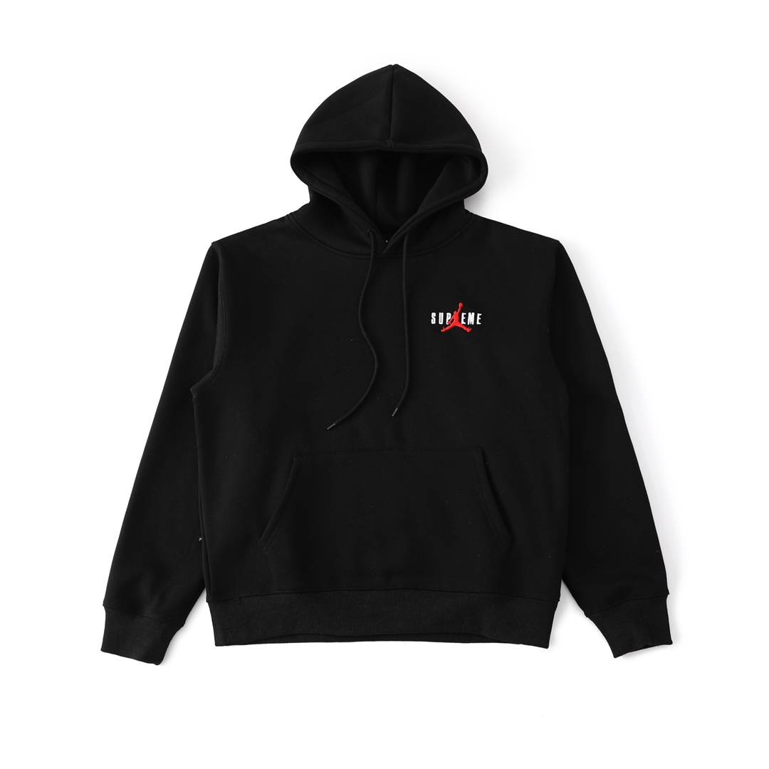 Supreme x Jordan FW24 Velvet Hooded Sweatshirt in Black: Sizes and Measurements. - 图片 3