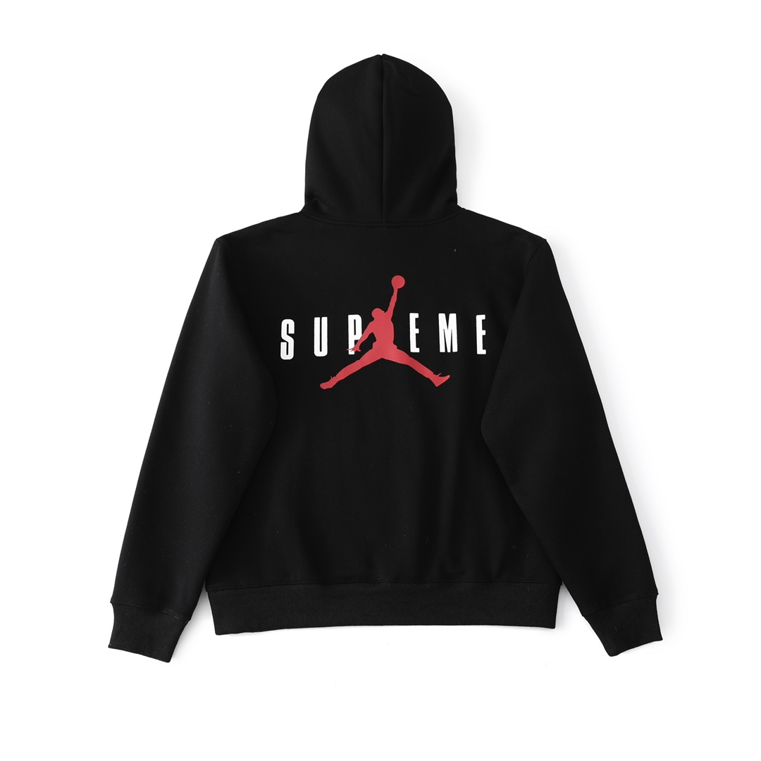 Supreme x Jordan FW24 Velvet Hooded Sweatshirt in Black: Sizes and Measurements. - 图片 4