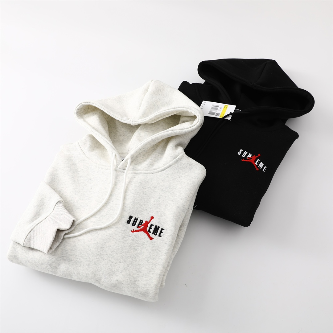 Supreme x Jordan FW24 Velvet Hooded Sweatshirt in Black: Sizes and Measurements. - 图片 5