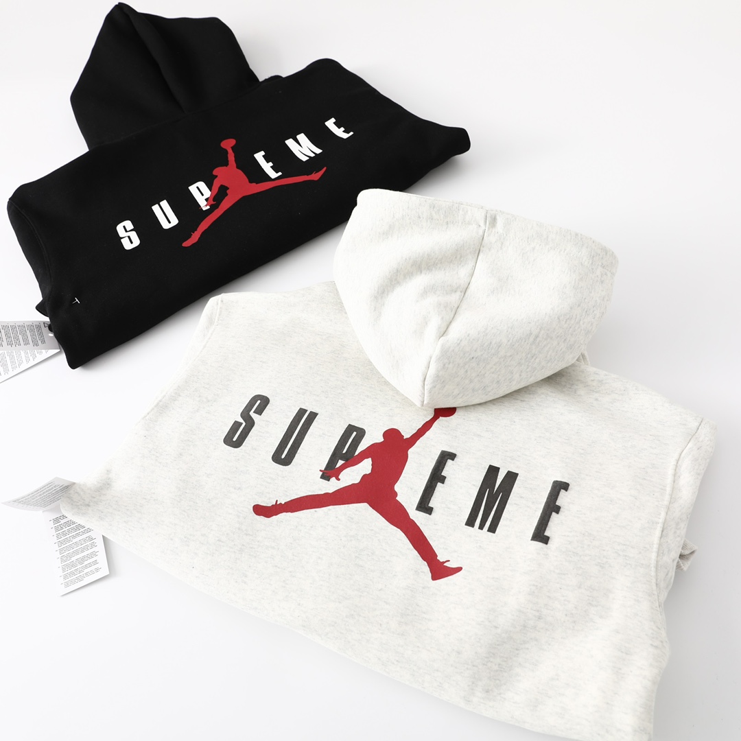 Supreme x Jordan FW24 Velvet Hooded Sweatshirt in Black: Sizes and Measurements. - 图片 8