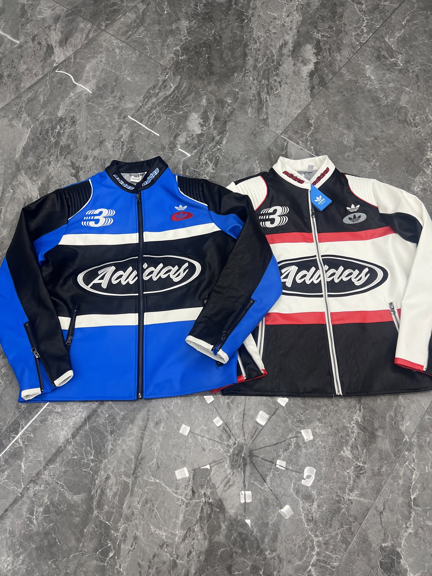 Adidas Originals RAC PLTR Jacket - Multi-Color Block Motorcycle Jacket