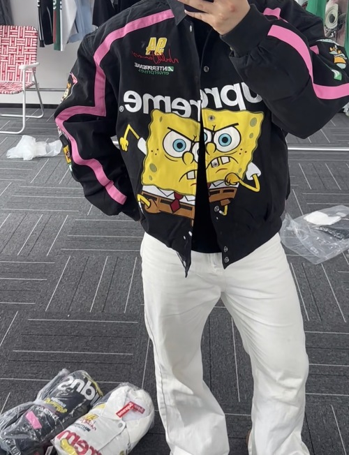Supreme x Jeff Hamilton SpongeBob Racing Jacket - Limited Edition