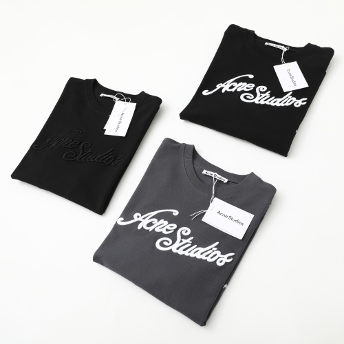 Acne Studios FW25 Embroidered Logo Crewneck Sweatshirt - Unisex Heavyweight Cotton
