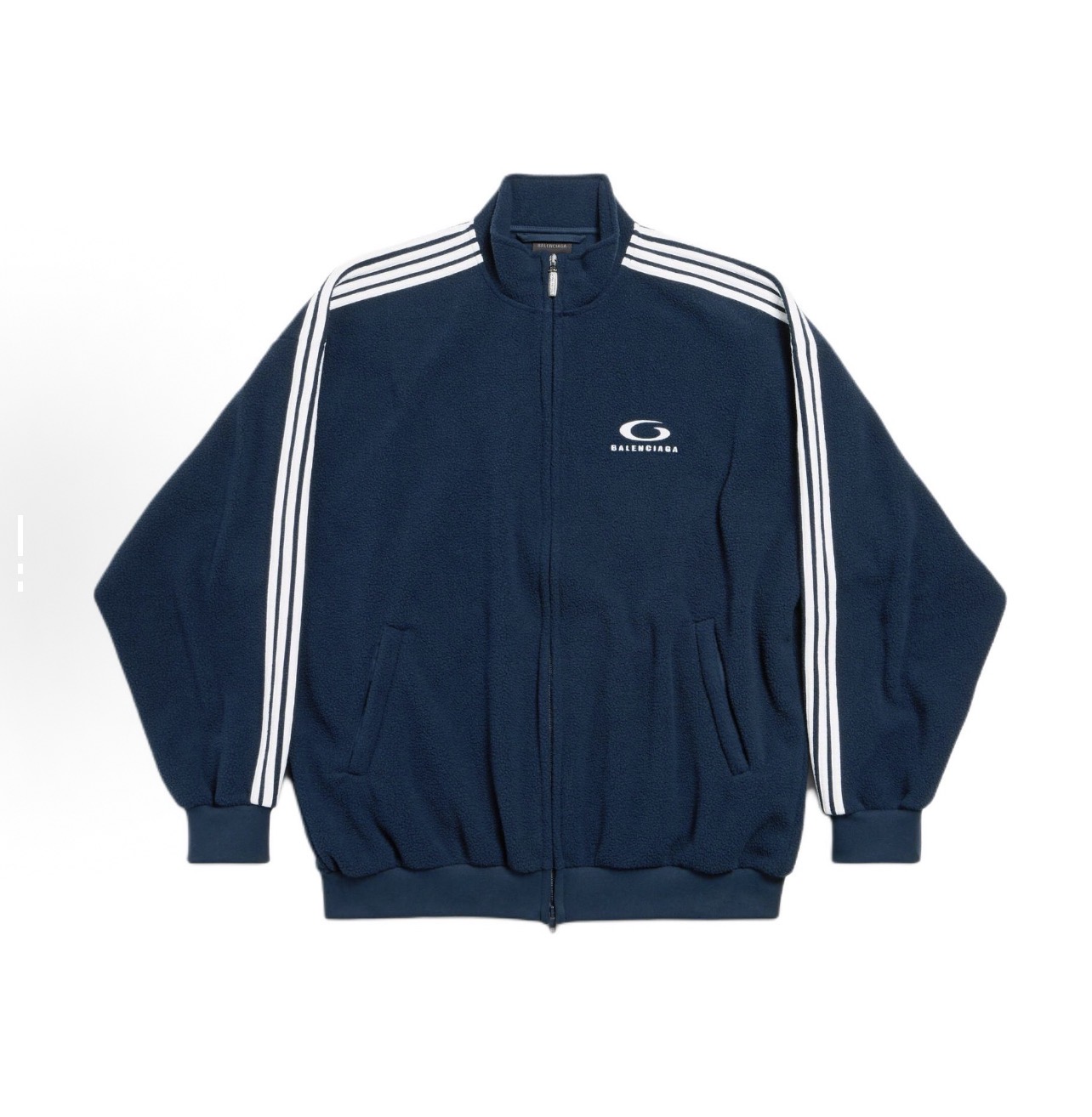 Balenciaga FW25 Stand Collar Fleece Five-Bar Jacket Unisex Original Version