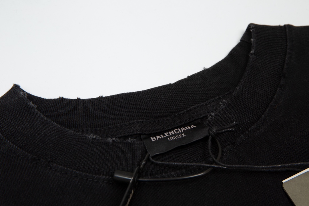 顶级） Balenciaga/巴黎世家 渐变模糊字母T恤