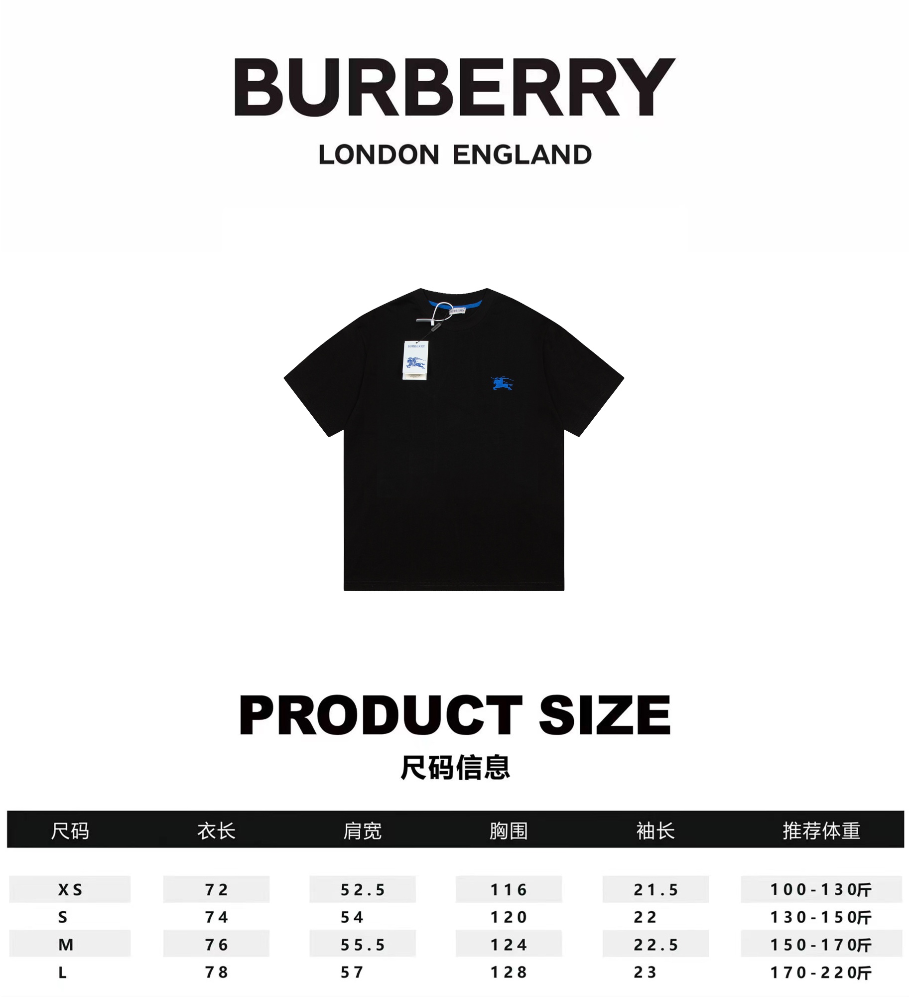 Burberry Designer
 Clothing T-Shirt Summer Collection Short Sleeve