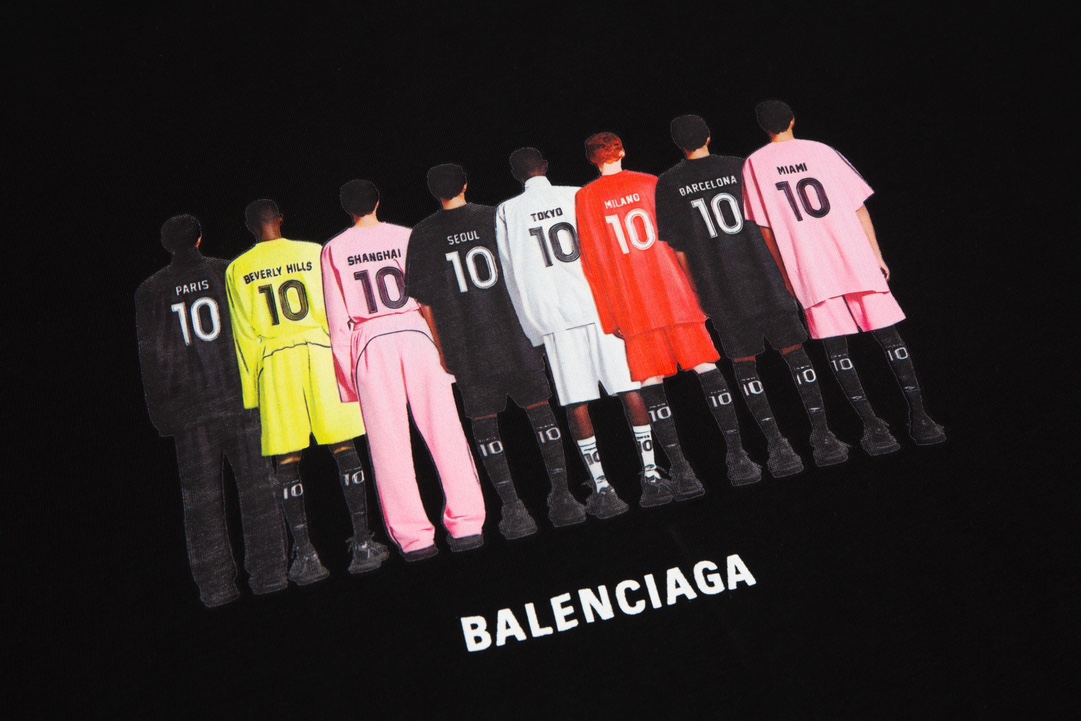 高品质 Balenciga/巴黎世家 新款 10号球员短袖T恤