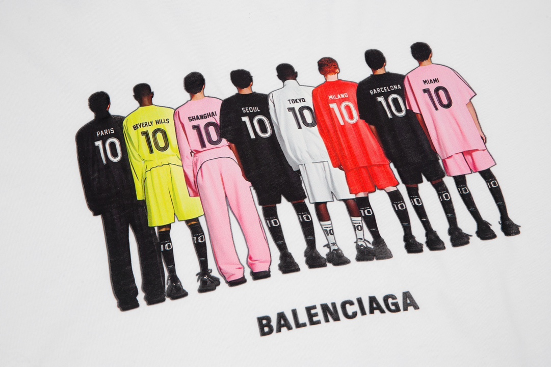 Balenciaga/巴黎世家 新款 10号球员短袖T恤