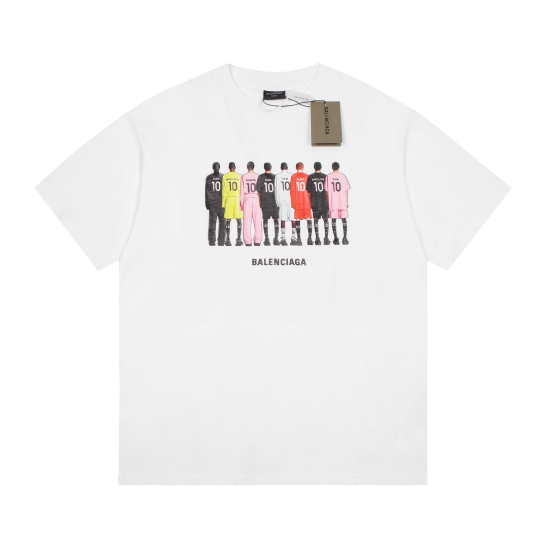 Balenciaga/巴黎世家 新款 10号球员短袖T恤