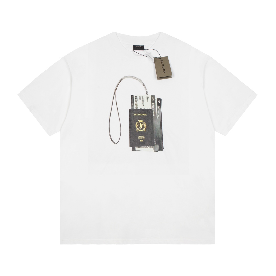 Balenciaga/巴黎世家 新款 护照短袖T恤