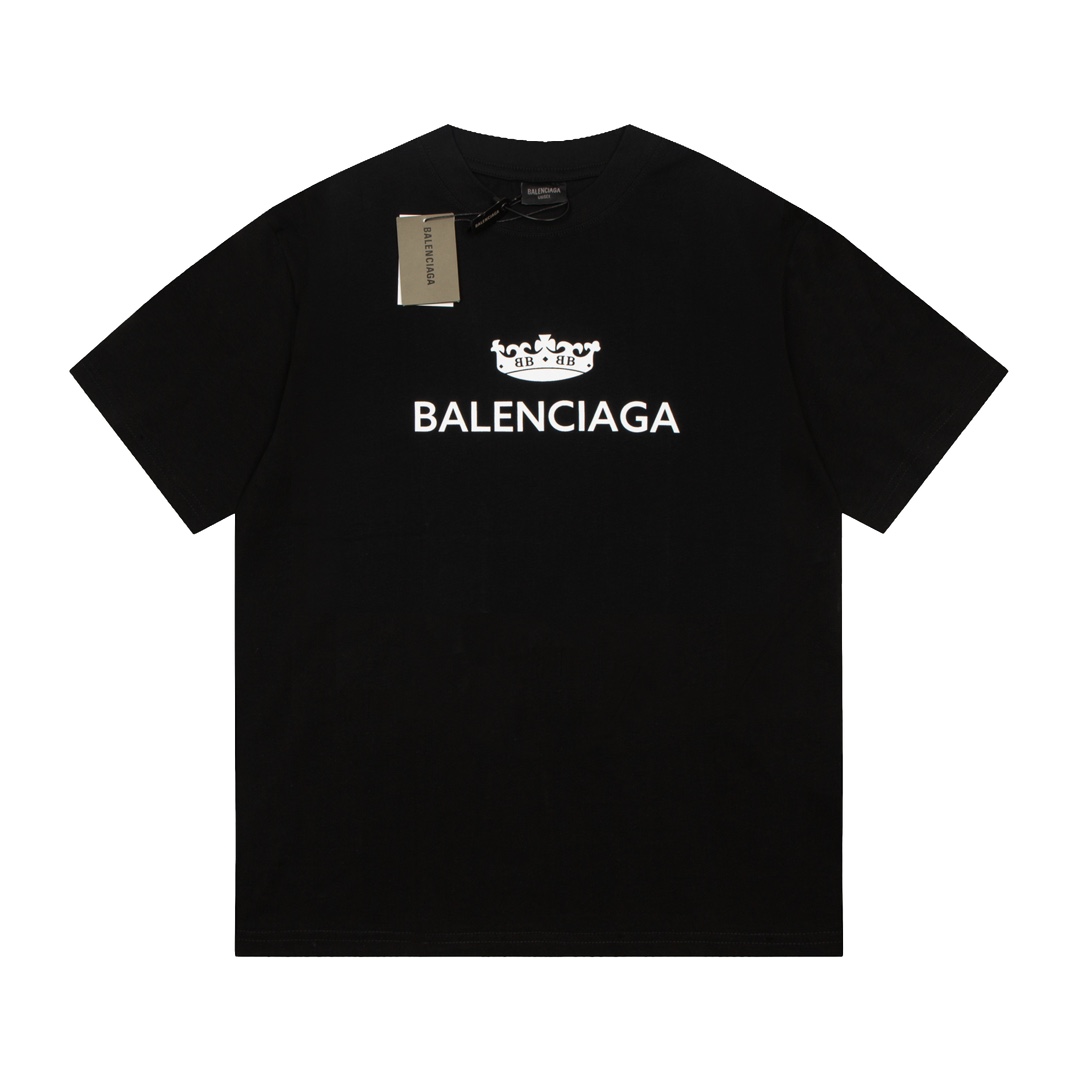 Balenciaga Kleding T-Shirt Afdrukken Unisex Katoen Korte mouw