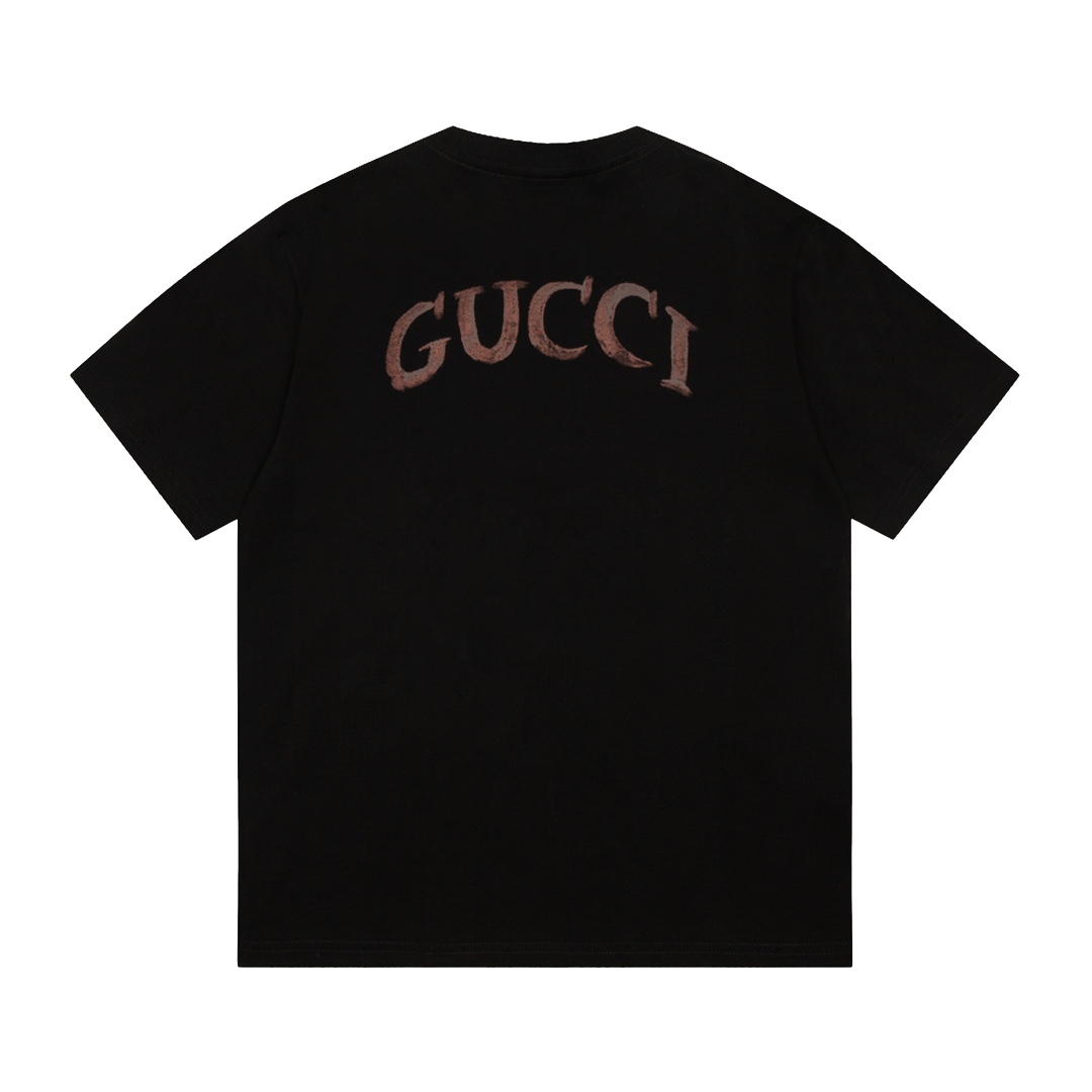 150 高品质 Gucci 古驰 涂鸦logo字母短袖T恤 采用立体涂鸦logo英文