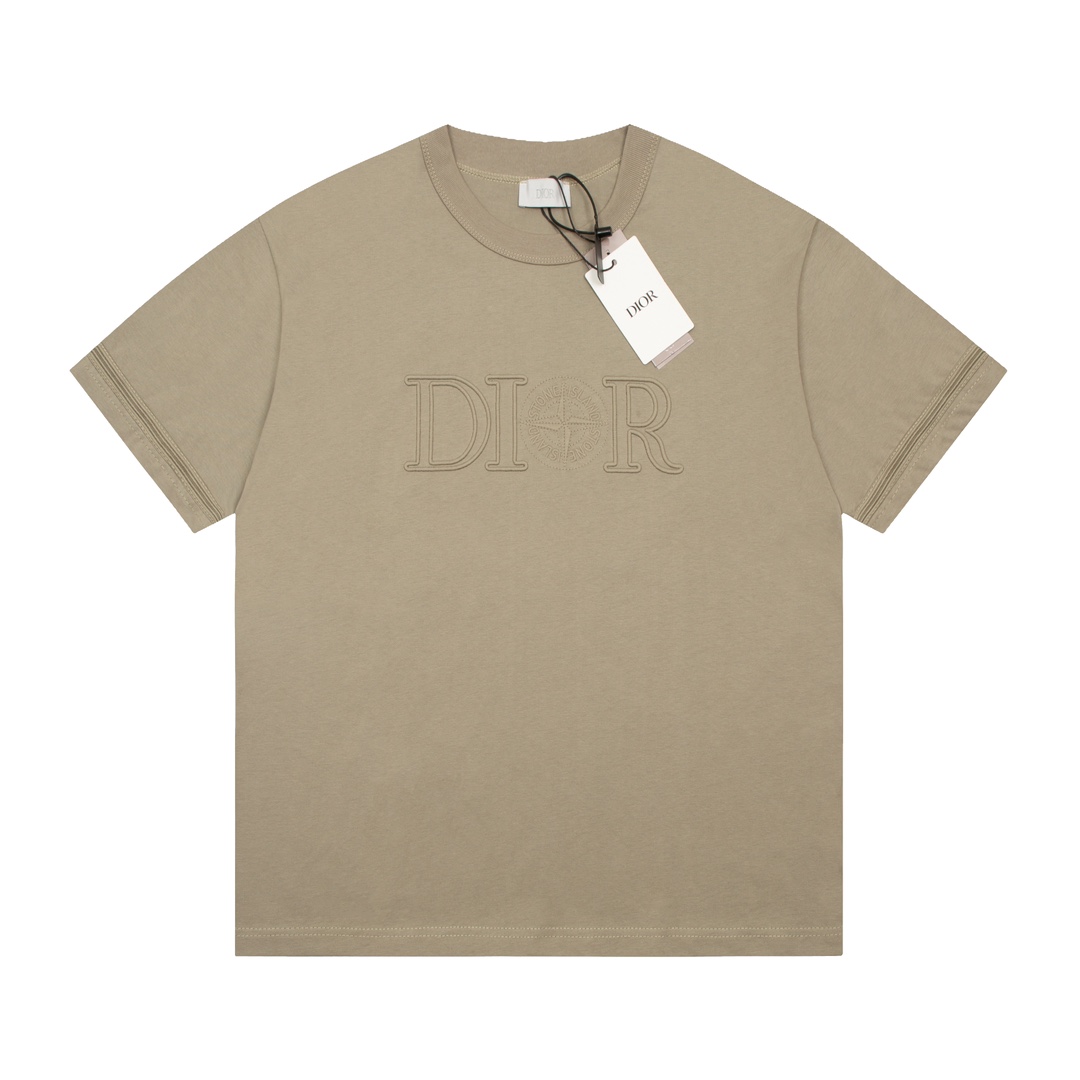 Dior Perfect
 Clothing T-Shirt Embroidery Unisex Cotton Short Sleeve