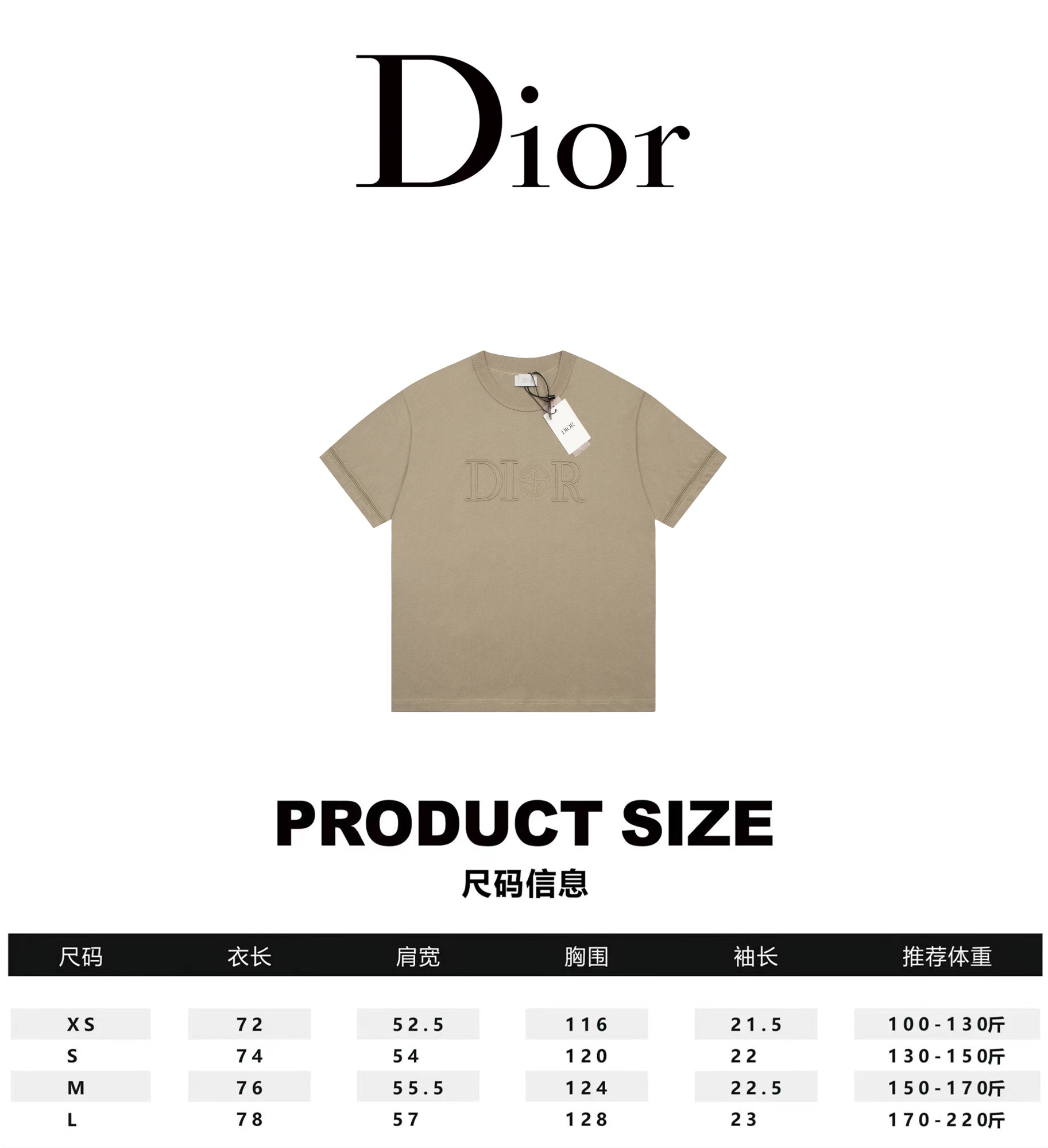 Dior Ropa Camiseta Réplica 1: 1
 Manga corta