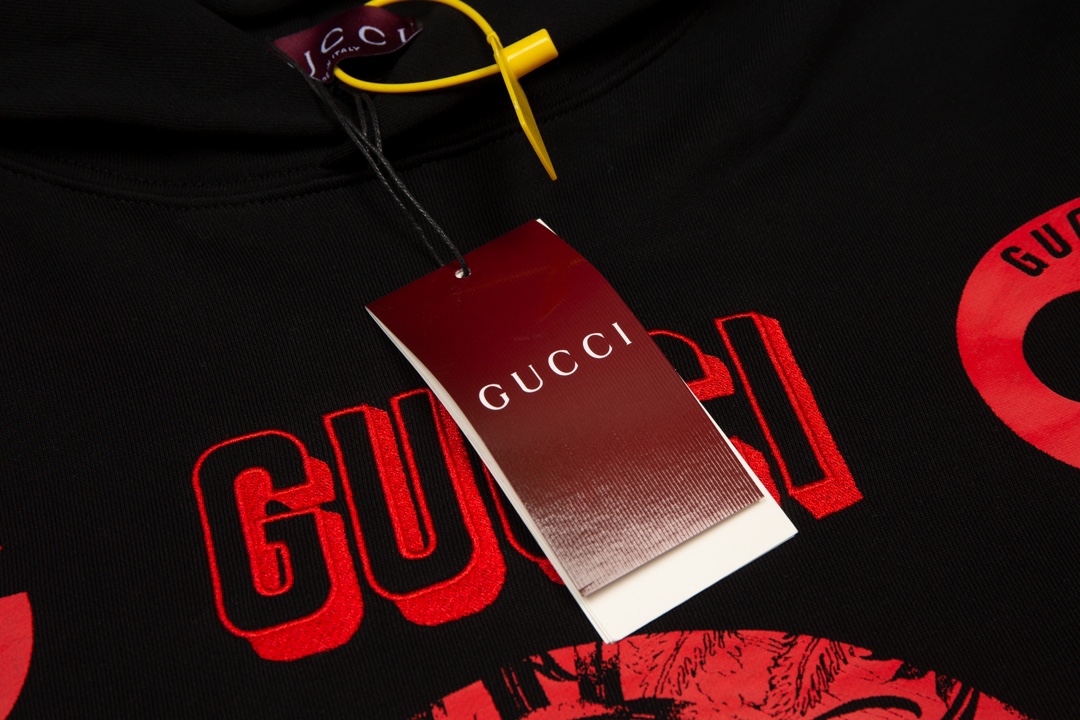 高品质 Gucci 古驰 明星同款 多细节微标刺绣连帽卫衣