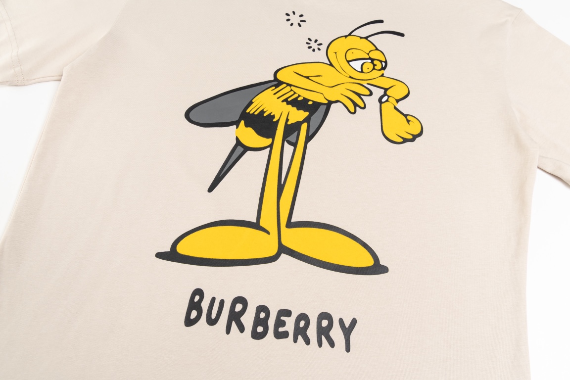 顶级） Burberry/巴宝莉 小蜜蜂植绒短袖T恤