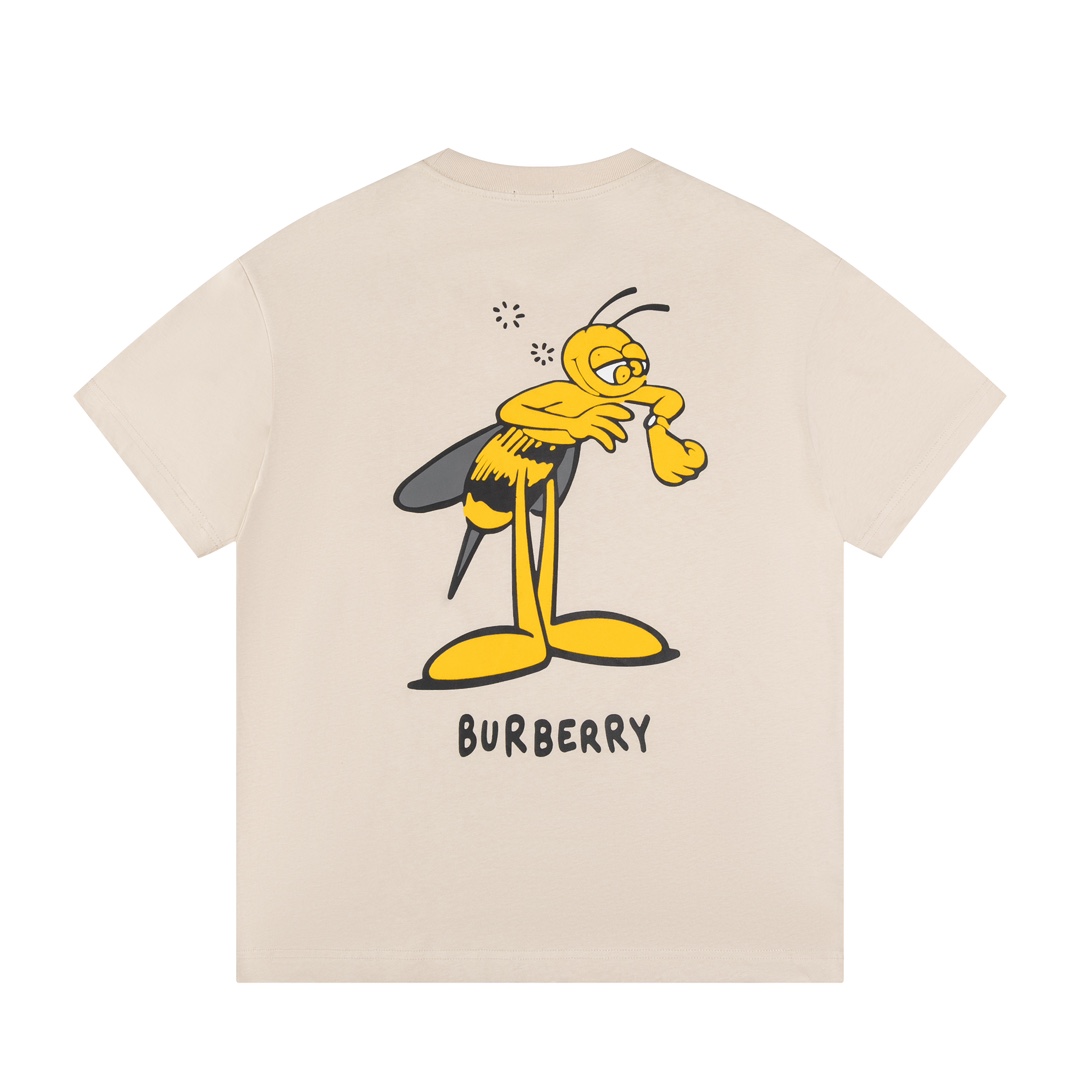 顶级） Burberry/巴宝莉 小蜜蜂植绒短袖T恤