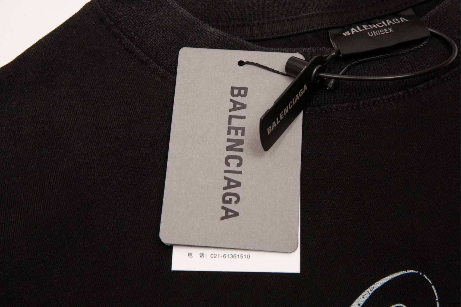 顶级） Balenciaga/巴黎世家 西班牙小镇圆领短袖T恤