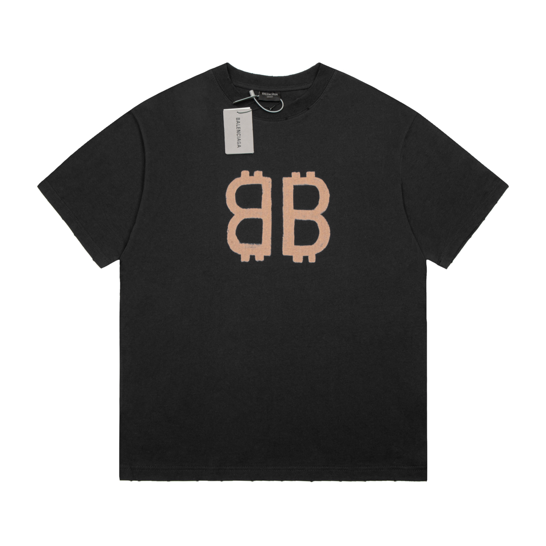 顶级） Balenciaga/巴黎世家 比特币圆领短袖T恤