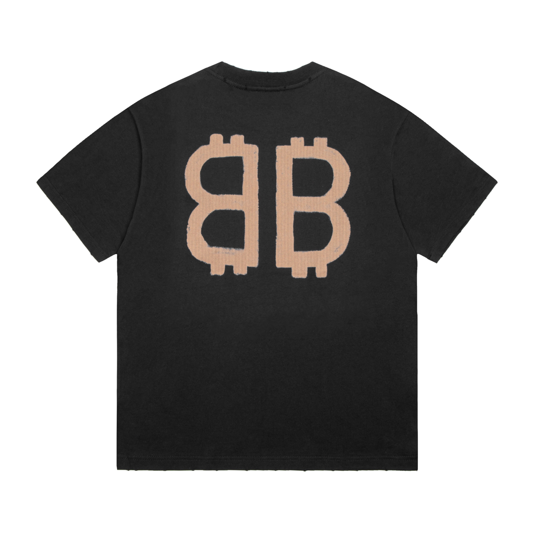 顶级） Balenciaga/巴黎世家 比特币圆领短袖T恤