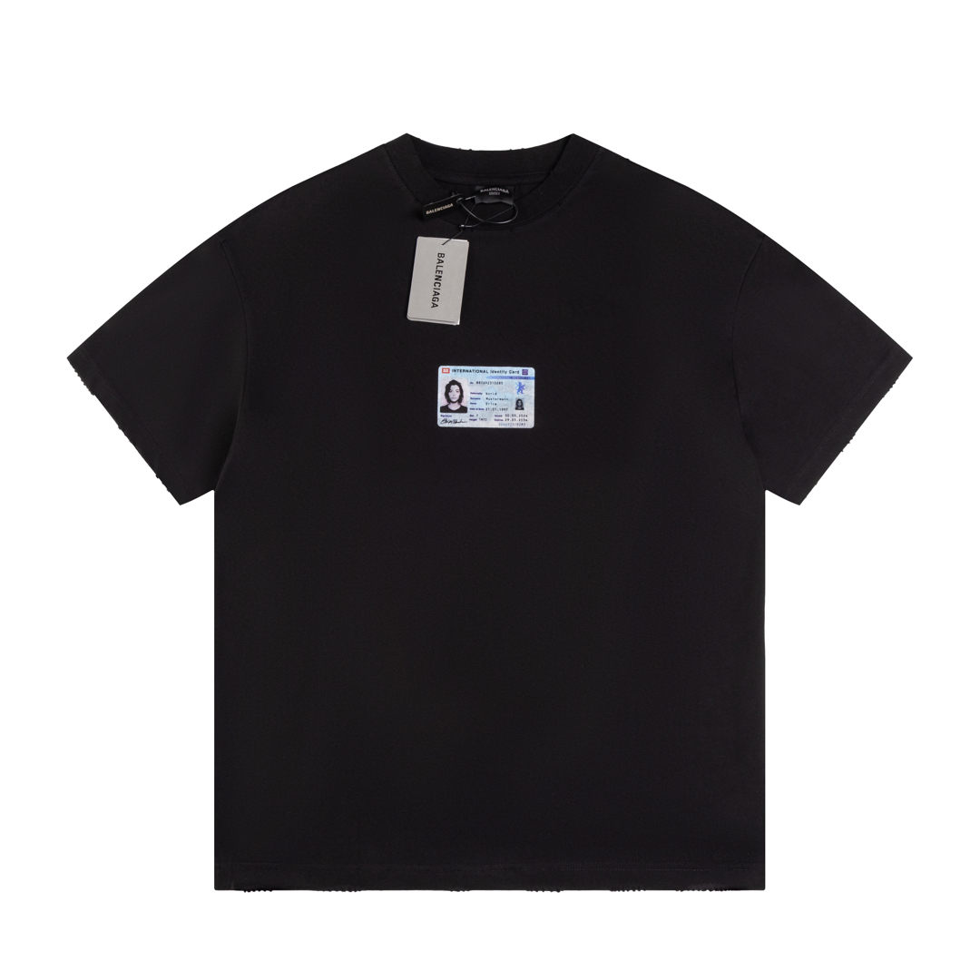 顶级） Balenciaga/巴黎世家 身份证圆领短袖T恤