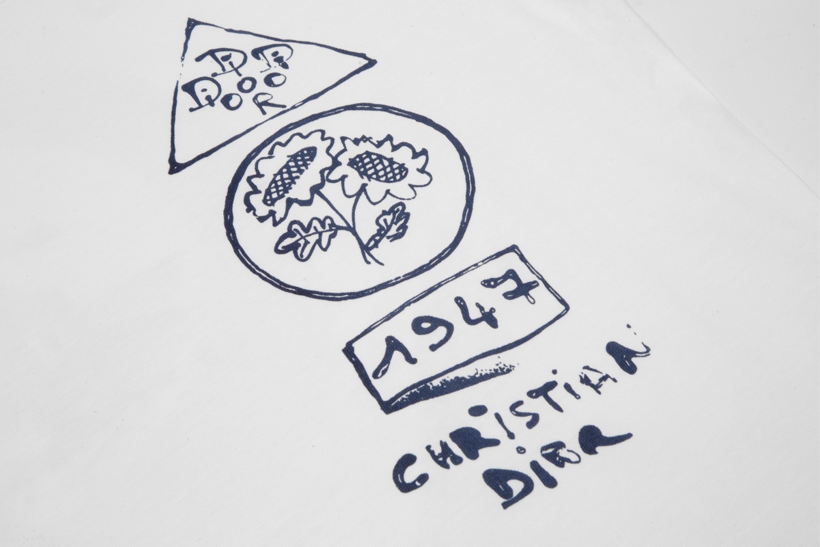 DIOR/迪奥 新款 前后图案圆领短袖T恤